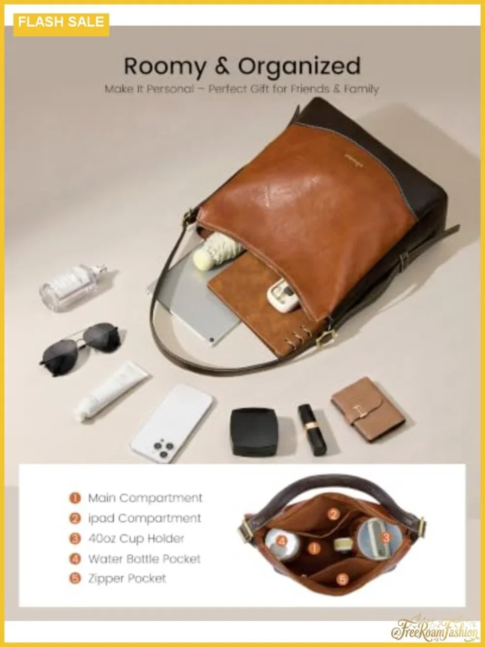 LOVEVOOK Hobo Bag Women Crossbody Vegan Leather Shoulder Handbag with Initial